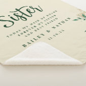 Tropische Groene & Gouden Bladgroen Zuster Bruilof Sherpa Deken (3/4)