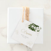 Tropische groene gouden orchideeën Elegant Vrijgez Bedankjes Labels (In situ)