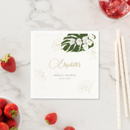 Tropische groene gouden orchideeën Elegant Vrijgez Servet