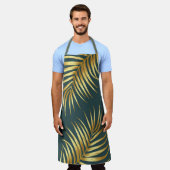 Tropische groene gouden palmbladeren schort (Gedragen)