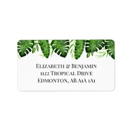 Tropische Groene Huwelijk Aangepaste Botanische El Etiket