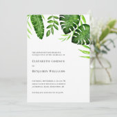 Tropische Groene Huwelijks Botanische Monstera Bla Kaart (Staand voorkant)