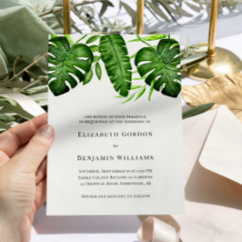 Tropische Groene Huwelijks Botanische Monstera Bla Kaart