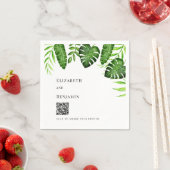 Tropische Groene Huwelijks QR Code Foto Share Servet (Insitu)