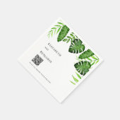 Tropische Groene Huwelijks QR Code Foto Share Servet (Hoek)