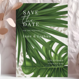 Tropische Groene Huwelijks 'Save the Date' Kaart