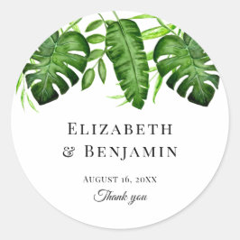 Tropische Groene Huwelijks Uitgebreide Botanische Ronde Sticker