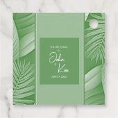 Tropische groene huwelijksgunstlabels bedankjes labels (Achterkant)