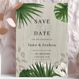 Tropische Groene Huwelijkskaart 'Save the Date' Kaart