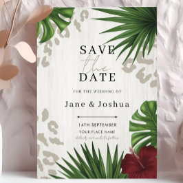 Tropische Groene Huwelijkskaart 'Save the Date' Kaart
