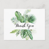 Tropische groene kalligrafie bestemming Dank u Briefkaart (Voorkant)