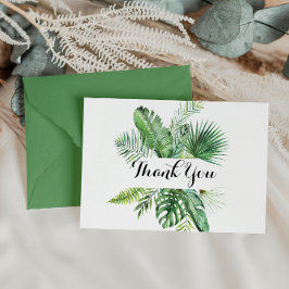 Tropische groene kalligrafie bestemming Dank u Briefkaart