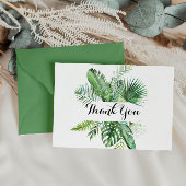 Tropische groene kalligrafie bestemming Dank u Briefkaart