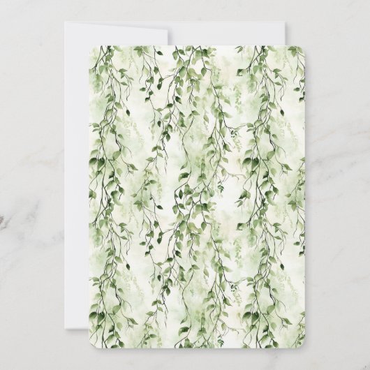 Tropische groene klimop bruiloft kaart (Achterkant)