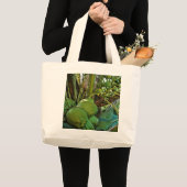 Tropische groene kokosnoten en palmbomen grote tote bag (Voorkant (product))