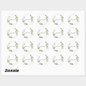 Tropische groene lederen bruiloft Envelope-zegels Ronde Sticker (Vel)