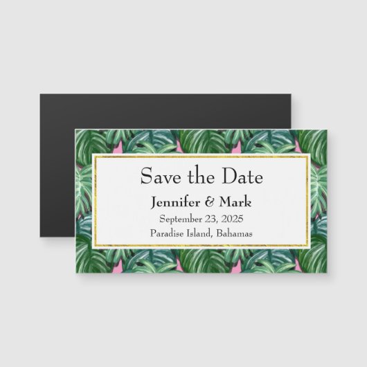 Tropische groene lekkages Wedden sparen de Datum (Voorkant / Achterkant)