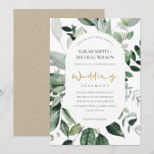 Tropische groene luffia capsule Fauna Wedding Invi Bedankkaart (Voorkant / Achterkant)