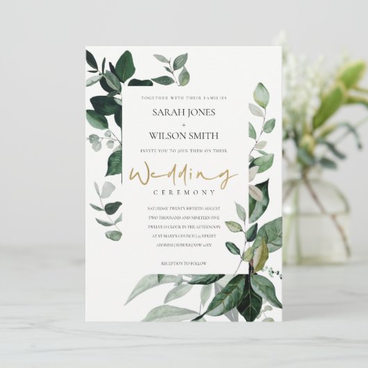 Tropische groene luffia capsule Fauna Wedding Invi Bedankkaart (Staand voorkant)