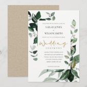 Tropische groene luffia capsule Fauna Wedding Invi Bedankkaart (Voorkant / Achterkant)