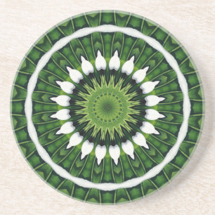 Tropische Groene Mandala Zandsteen Onderzetter