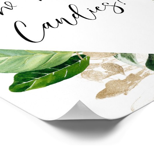 Tropische groene meisjesdouche hoeveel snoepjes poster (Hoek)