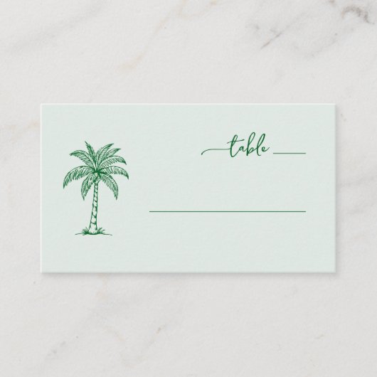 Tropische Groene Minimalistische Palmboom Plaatskaartje (Voorkant)