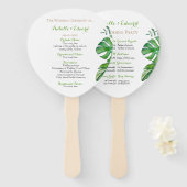 Tropische Groene Monster Leaves Wedding Ceremony H Handwaaier (Voorkant en achterkant)