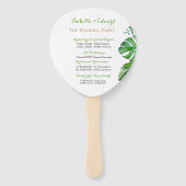 Tropische Groene Monster Leaves Wedding Ceremony H Handwaaier (Achterkant)