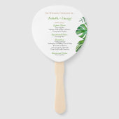 Tropische Groene Monster Leaves Wedding Ceremony H Handwaaier (Voorkant)