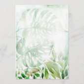 Tropische Groene Monstera Bladeren Bruiloft Menu (Achterkant)