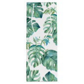 Tropische groene monstera palm laat Waterverf acht Wijn Cadeautas (Achterkant)