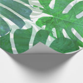 Tropische groene monstera palmbladeren cadeaupapier (Hoek)