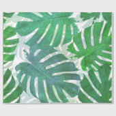 Tropische groene monstera palmbladeren cadeaupapier (Vlak)