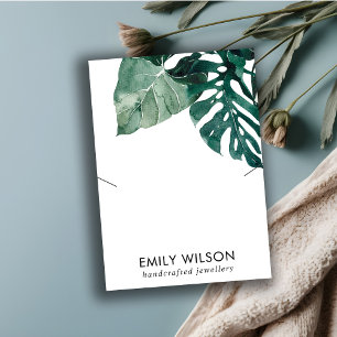 TROPISCHE GROENE MOSTERA FAUNA KETTING  VISITEKAARTJE