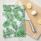 Tropische groene palm laat zomervakantie Waterverf Theedoek (Quarter Fold)