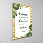 Tropische groene palm Leaf Beach Wedding Real Foli Folie Afdrukken (Laagn)