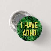 Tropische groene palmbladeren ADHD Ronde Button 3,2 Cm (Voorkant /achterkant)
