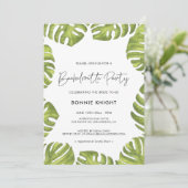 Tropische groene palmbladeren Bachelorette Party Kaart (Staand voorkant)