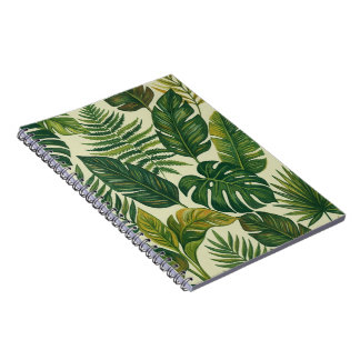 Tropische groene palmbladeren botanisch patroon no notitieboek