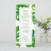 Tropische groene palmbladeren bruiloft diner menu (Staand voorkant)