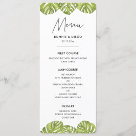 Tropische groene palmbladeren bruiloft menu