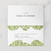 Tropische groene palmbladeren bruiloft plaatskaartje (Buitenkant ongevouwen)