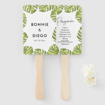 Tropische groene palmbladeren bruiloft programma