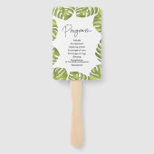 Tropische groene palmbladeren bruiloft programma handwaaier (Achterkant)