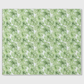 Tropische groene palmbladeren cadeaupapier (Vlak)