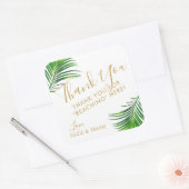 Tropische groene palmbladeren dank je wel vierkante sticker (Envelop)