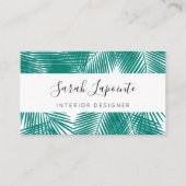 Tropische groene palmbladeren elegant ontwerp visitekaartje (Voorkant)