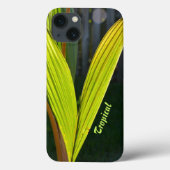 Tropische groene palmbladeren gepersonaliseerd met Case-Mate iPhone case (Achterkant)