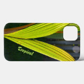Tropische groene palmbladeren gepersonaliseerd met Case-Mate iPhone case (Achterkant (horizontaal))